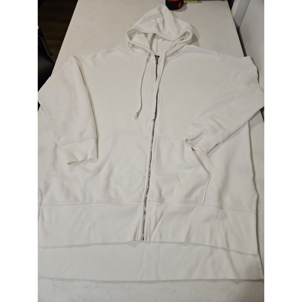 Aerie Pullover Hooded Sweater Womens Large White Oversized Long Sleeve Shirt(749
